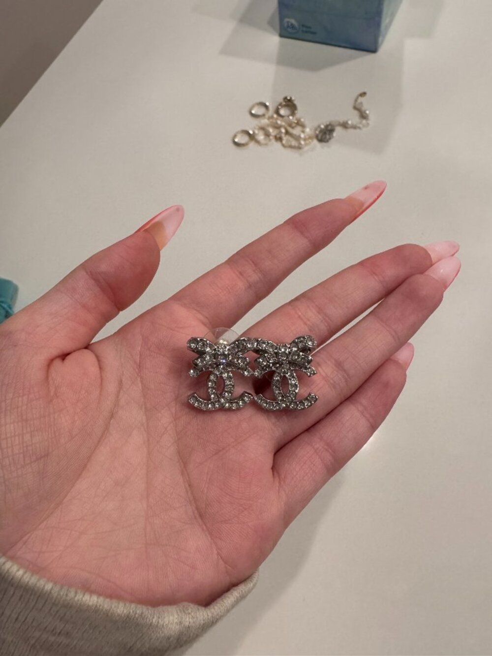 Chanel Bow Tie CC Logo Earring